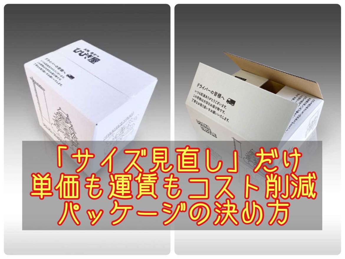 サイズの見直し」だけ 単価も運賃もコスト削減 パッケージの決め方